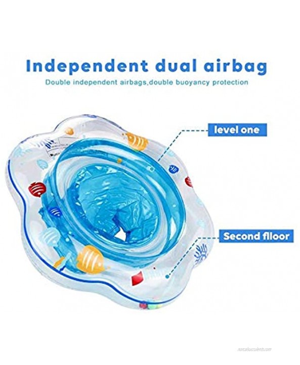 Baby Swimming Ring Floats Inflatable Kids Swimming Float Baby Toddler Floats with Safety Seat Double Airbag for Swim Training Aid Kids PVC Pool Floats for Toddlers of Age 6-36 Months