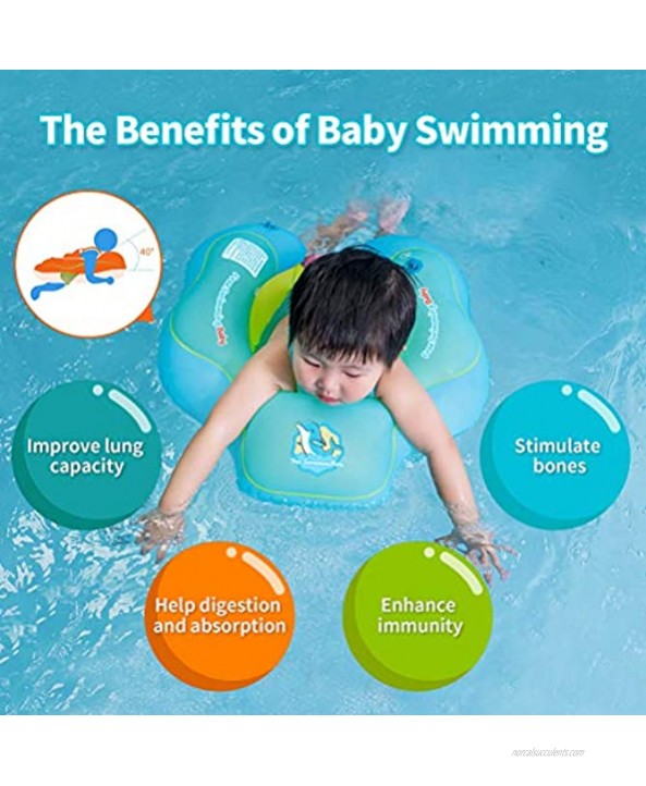 Free Swimming Baby Inflatable Baby Swim Float Children Waist Ring Inflatable Pool Floats Toys Swimming Pool Accessories for The Age of 3-72 MonthsBlue L