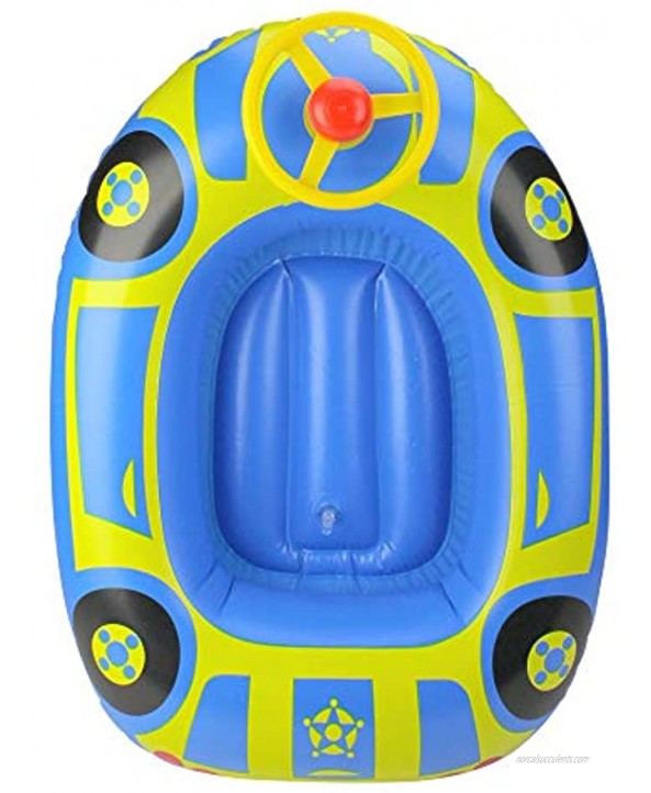 Inflatable Blue and Yellow Car Swimming Pool Baby Float 27-Inch