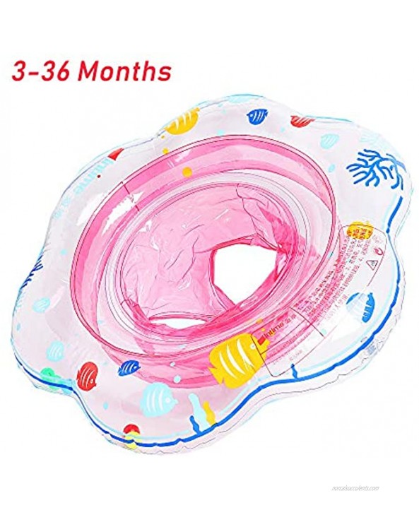 JCREN Swimming Baby Float for Pool Baby Boat with Activity Centers Inflatable Pool Float,Baby Bath Safety Seat Double Airbag Swim Rings for Babies Swimming Pools PVC for Toddlers BabyPink