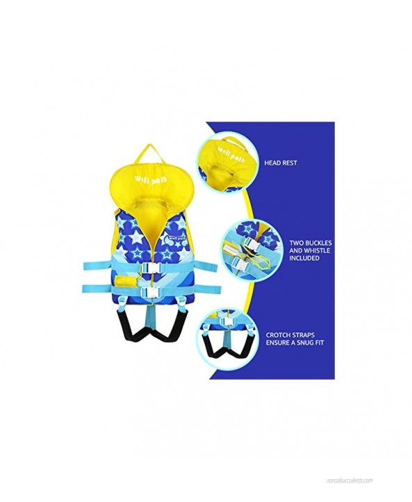 Kids Swim Vest Children Float Vest Swimming School Trainer Jacket with Adjustable Strap Blue M