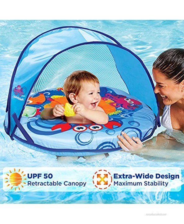 Self-Inflating Baby Boat with Adjustable seat Retractable Canopy & Sun Protection by Aqua Leisure
