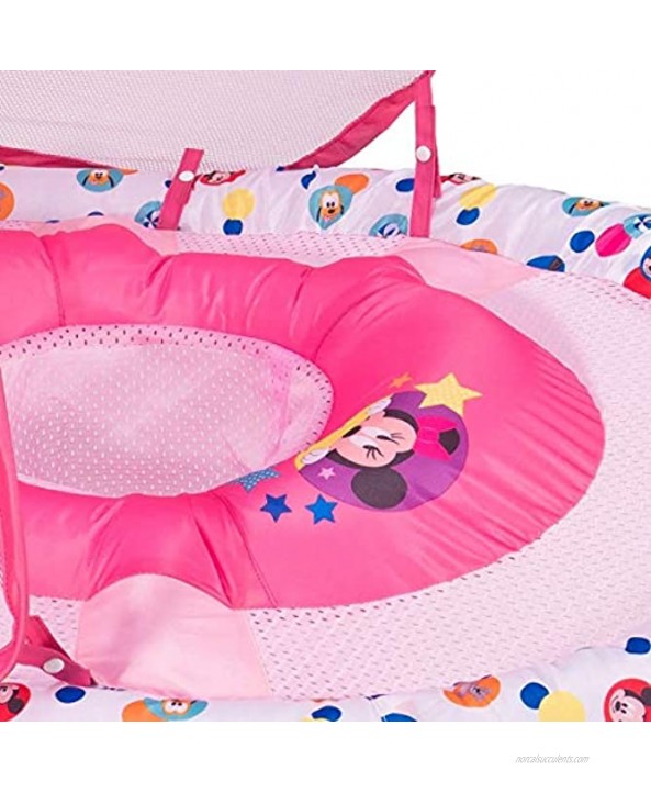 SwimWays 25442-SW Inflatable Baby Swimming Pool Float w Canopy Minnie Mouse