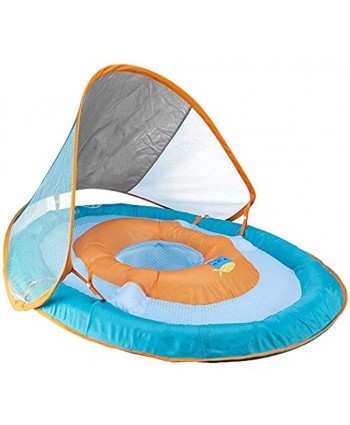SwimWays 6038626 Spring Float Sun Protection Canopy Inflatable Baby Toddler Swim Pool Float Raft Colors May Vary