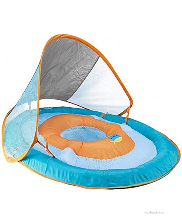 SwimWays 6038626 Spring Float Sun Protection Canopy Inflatable Baby Toddler Swim Pool Float Raft Colors May Vary