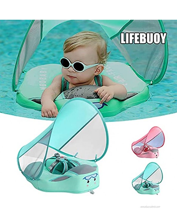 WYBF Baby Pool Float with Protection Canopy Solid Non Inflatable Baby and Toddler Swimming Ring Waterproof Airtight with Sunshade Use for Home Swimming Pool