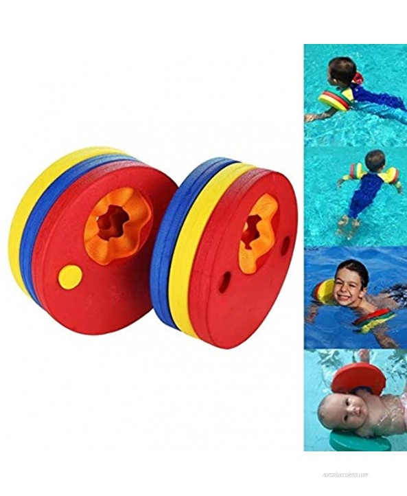 WZPG 6 Pcs Non-Inflatable Baby Swimming Float Swim Discs Arm Bands Floating Sleeves Suitable for Children Under 10 Years Swim Training Aid Swimming Ring