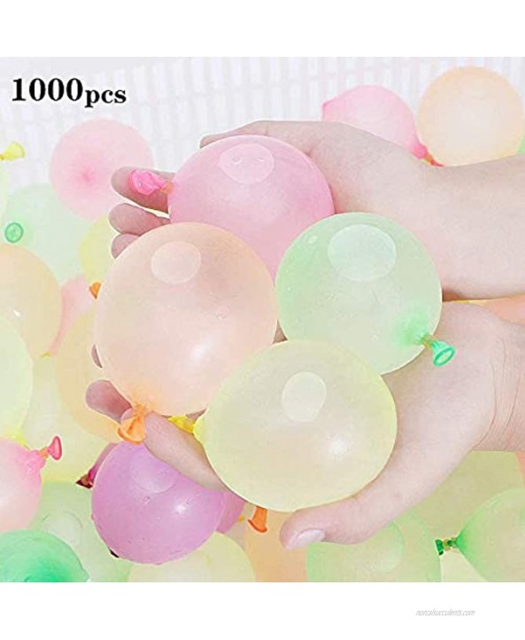 1000 Pack Latex Self Sealing Water Balloons Bulk Minelife Colorful Water Balloons Refill Kits for Kids & Adults Water Fight Games Swimming Pool Party Summer Splash Fun