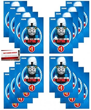 16 Pack Thomas The Train All Aboard Party Plastic Loot Treat Candy Favor Bags Plus Party Planning Checklist by Mikes Super Store