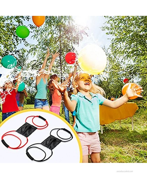 2 Pieces Water Balloon Launcher 500 Yard with 500 Balloons 2-3 Person Balloon Giant Sling T-shirt Launcher Party Game Courtyard Toy for Water Sports Swimming Pool Outdoor Summer Black Red