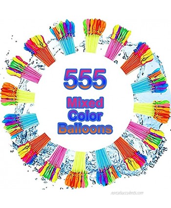 555 Pieces Water Balloons Water Balloon Pack with Quick Easy Refill Kits Biodegradable Latex Water Bomb Fight Games Outdoor Summer Splash Party Fun for Kids Adults Family Friends