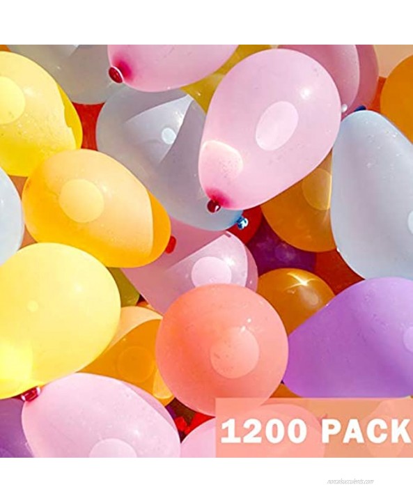 Acerich 1200 Pack Water Balloons Bulk with Refill Kits Latex Balloons Can Be Used for Water Sports Outdoor Water Bomb Fighting Games for Kids and Adults