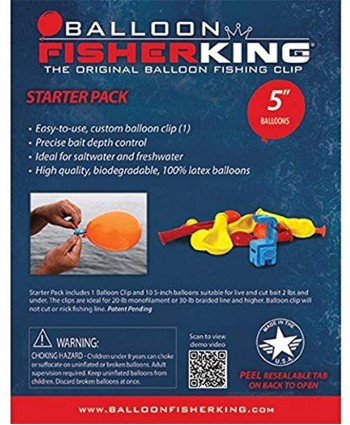 Balloon Fisher King 41159 Starter Pack with 1 balloon clip and 10 5 inch balloons
