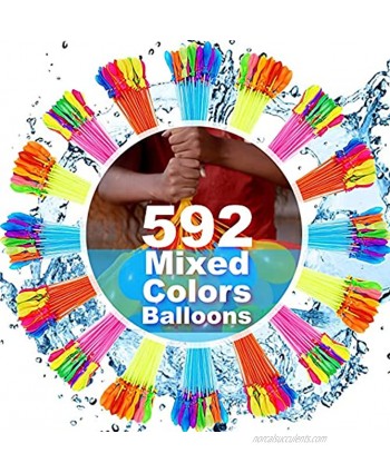 FEECHAGIER Water Balloons for Kids Girls Boys Balloons Set Party Games Quick Fill 592 Balloons for Swimming Pool Outdoor Summer Funs NH7