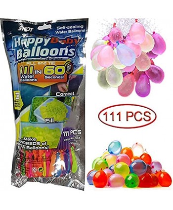 LKBOXET Water Balloons Self Sealing 111 Pcs Pack Set for Kids Girls Boys Quick Fill Water Balloons Water Fight Toddler Outside Toys Outdoor Water Toys Fight Games Swimming Pool Toys Outdoor Fun