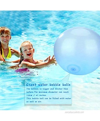 Novsix Bubble Ball Toy for Adults Kids Super Water Balloons Extra Large 47 inch Beach Game Soft Rubber Ball Splash Fun Outdoor Backyard Kids and Adults Party Water Bomb Fight Games