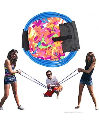 Water Balloon Launcher-with 500 Water Balloons Long Range Slingshot Cannon Launcher 3 Person Giant Bomb Summer Games Toys for Outdoor Beach and GardenBlue