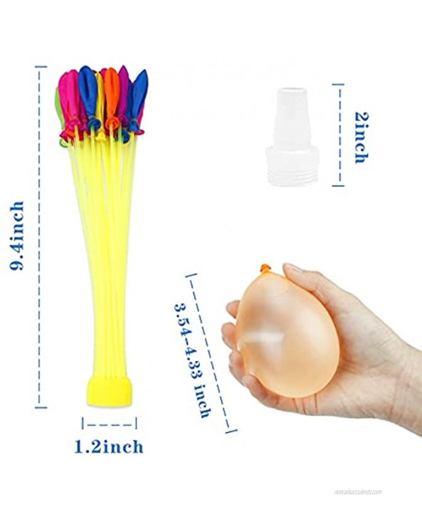 Water Balloons 370 Quick Fill self sealing for Kids Girls Boys Outside Summer Fun Set Party Games Swimming Pool Multi-Colored