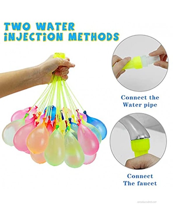 Water Balloons 370 Quick Fill self sealing for Kids Girls Boys Outside Summer Fun Set Party Games Swimming Pool Multi-Colored