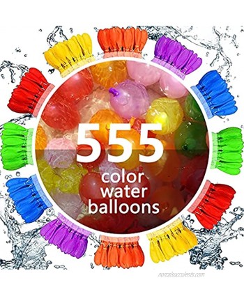 Water Balloons 555 PCS Quick Fill Self Sealing Water Balloons Set Pool Party Toys for Kids Boys and Girls and Adult Parties Pool Parties Easy Fun Summer Outdoor Water Bomb Fight Games Balloons 555 PCS