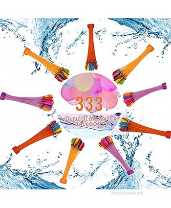 Water Balloons for Kids＆Girls,333 PCS 9 Bunch of Water balloons Biodegradable Quick Fill ,Self Sealing Waterballoon Splash Fun for Outdoor Party Courtyard Pool Game.
