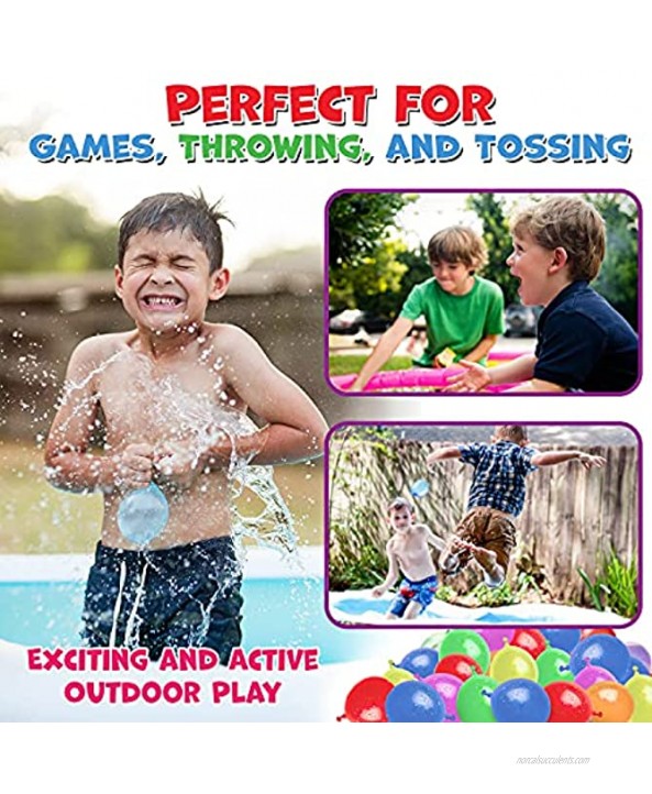 Water Balloons Quick Fill Self Sealing Bunch of Balloons Water Balloons 148-Pc. Set Fun and Interactive Outdoor Play for Kids Colorful Rapid Filling Bunches Ready in 90 Seconds by Omni and Kool 148