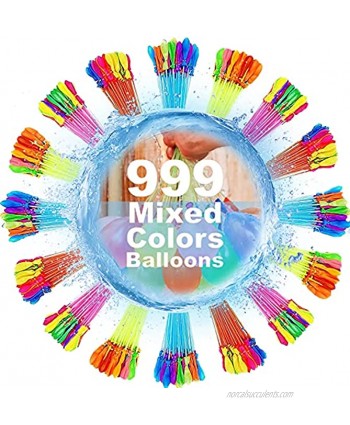Water Balloons quick fill self sealing water balloons bulk 999 PCS rapid fill small water balloons for Summer Outdoor Kids Girls Boys Party Swimming Pool Water Bomb Games 999pcs