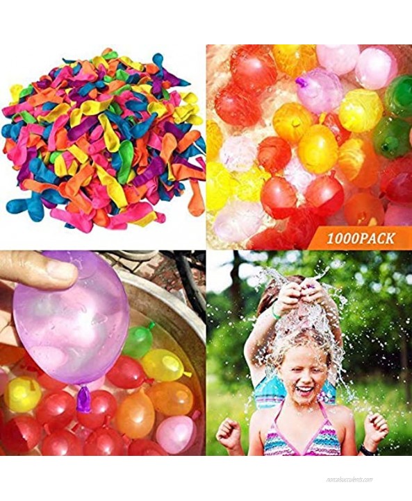 Water Balloons Quick Refill Kits,Simuer 1000pcs Water Bombs Balloons Bulk Fight Games Sports Summer Splash Fun for Kids & Adults