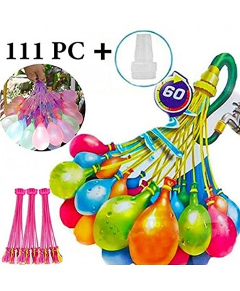 YIJIXIAO 444PCS Kids Water Balloons 12 Bunches Quick Fill Bulk Water Balloons for Boys and Girls Summer Outdoor PartyMulticolored