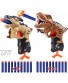 2 Pack Dinosaur Shooting Toys Foam Blasters with 20 Soft Foam Dart Bullets Shooting Game Toy for Boys Ages 5 6 7 8 9 10 Gifts Tyrannosaurus & Parasaurus