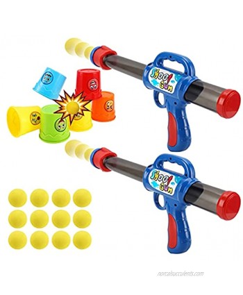 Baccow Kids Outdoor Toys for 3-10 Years Olds Boys Girls Gifts Outside Toys Ages 4-12 Toddlers Shooting Game Include 2 Air Power Guns 12 Foam Bullets 6 Stacked Cups