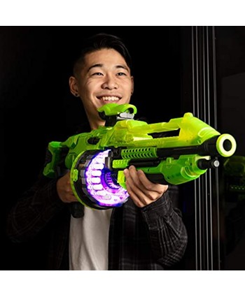 Best Choice Products Kids XL Foam Dart Alien Blaster Gun Toy w  40 Glow-in-The-Dark Darts Green