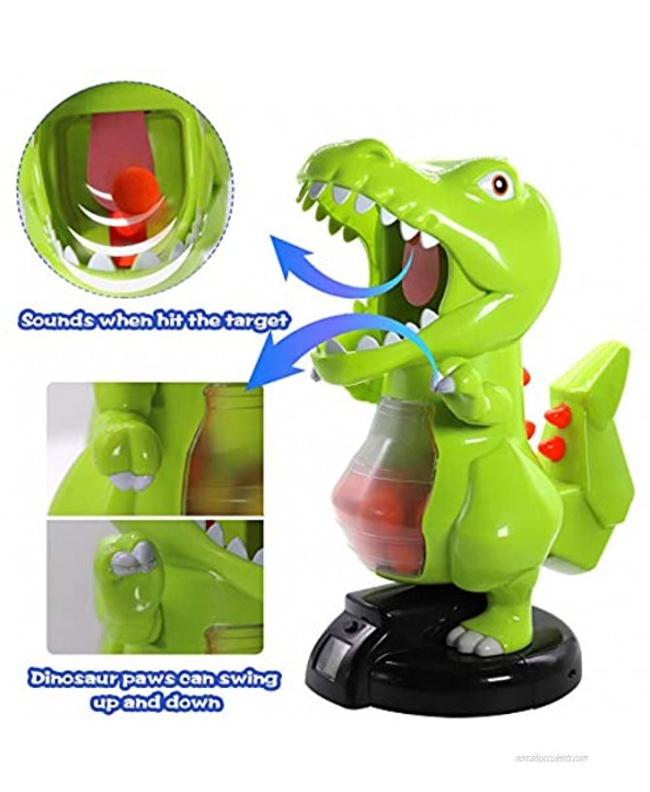 Dinosaur Shooting Toys for Kids Shooting Games with Air Pump Gun LCD Score Record & 30 Soft Foam Balls Party Toys with Sound Electronic Target Dino Toys for Boys Girls Age 6 7 8 9 10 Gifts