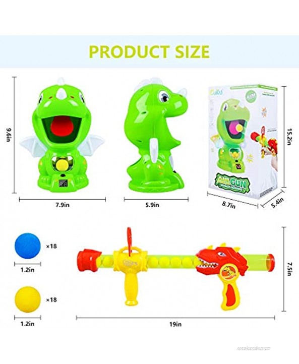 Dinosaur Toys Shooting Target Toy Gun for Kids-Air Pump Shooting Game with 36 Foam Balls,Electronic Target Practice Party Toys with Score Record,Sound and LED,Gifts for 5 6 7 8 9 Years Old Boys Girls