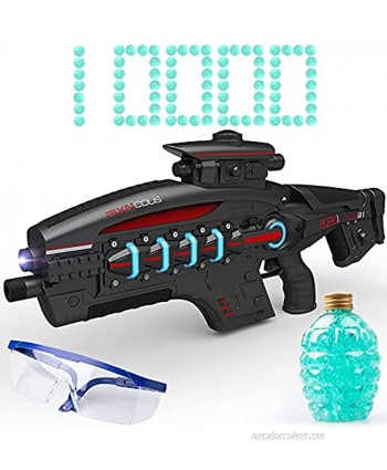 Gel Ball Blaster Electric Water Gel Ball Blasters Automatic with Goggles 10000 Water Balls Black Splatter Ball Blaster Water Beads Outdoor Fight Shoot Team Game Toy Gift for Kids Adults Boys Girls