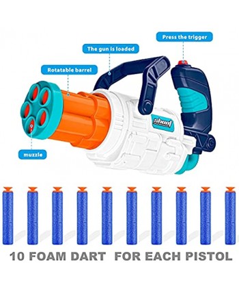 JOYIN 2 Pack Toy Foam Dart Blaster with 5-Dart Rotating Barrel 20 Refill Darts Foam Bullet Gun Toy Guns for Boys Foam Dart Shooting Guns for Kids Toy Dart Gun for Indoor Outdoor Games