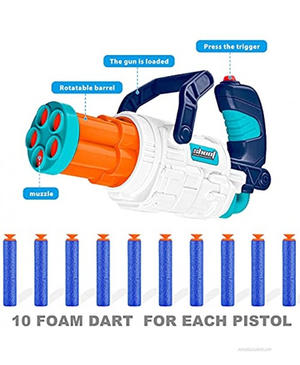 JOYIN 2 Pack Toy Foam Dart Blaster with 5-Dart Rotating Barrel 20 Refill Darts Foam Bullet Gun Toy Guns for Boys Foam Dart Shooting Guns for Kids Toy Dart Gun for Indoor Outdoor Games