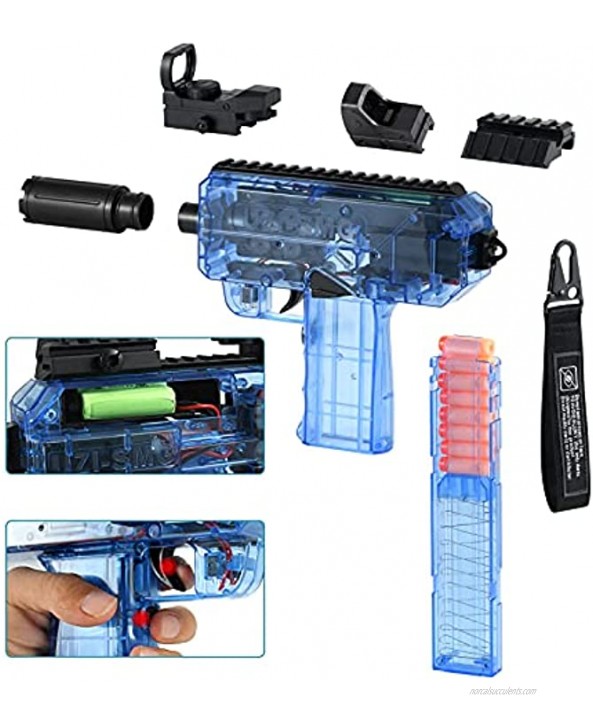 MIDODOR Uzi-SMG Suitable for Nerf N-Strike Elite Series Foam supplementary Ammunition.Toy Gun for Boys Girls Family Party 24 Bullets 12 Rounds + 12 Suction Cups-Blue