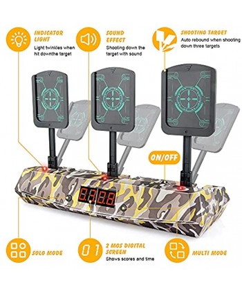 Moving Shooting Target for Nerf Gun Digital Targets with 100 PCS Bullets and 3 Sets of Target Cards Scoring Auto Reset Targets Toys for 4 5 6 7 8 9+ Year Old Boys Gifts