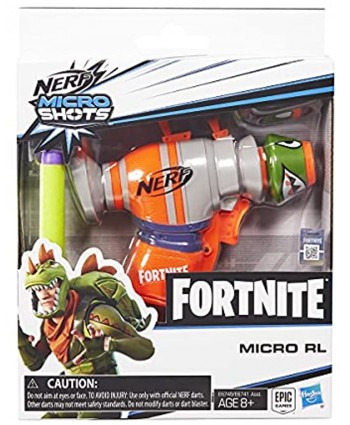 NERF Fortnite rl Microshots Dart-Firing Toy Blaster & 2 Official Elite Darts