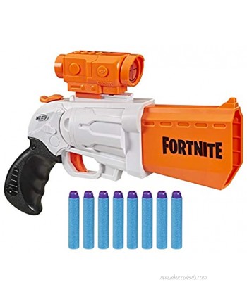 NERF Fortnite SR Blaster -- 4-Dart Hammer Action -- Includes Removable Scope and 8 Official Elite Darts -- for Youth Teens Adults
