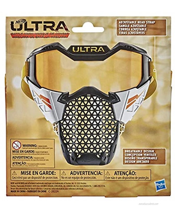 NERF Ultra Battle Mask -- Adjustable Head Strap Breathable Design -- Wearable Face Shield Ultra Battlers