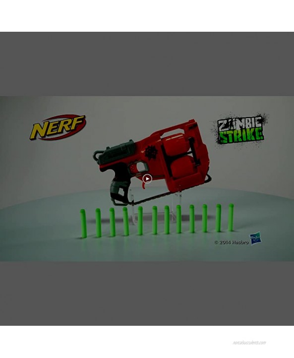 NERF Zombie Strike FlipFury Blaster -- 2 Flipping 6-Dart Drums -- Fire 6 Darts Flip Fire 6 More -- 12 Zombie Strike Elite Darts