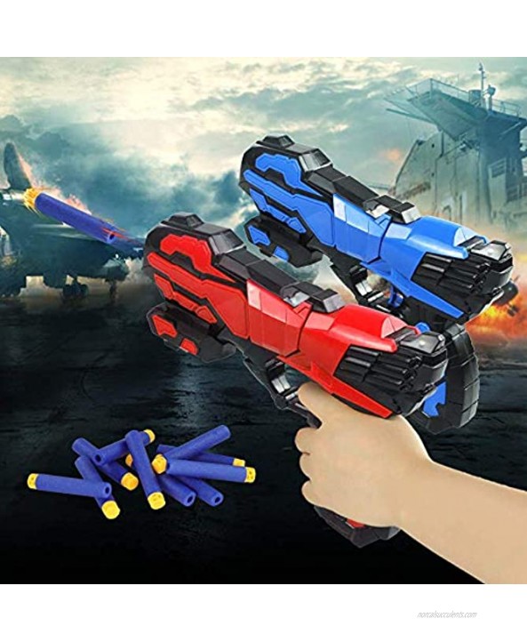 POKONBOY 2 Pack Blaster Toy Guns with 60PCS Soft Foam Bullets Fit for Nerf Guns Toy Gun Set for Kids Age 6-12 Year's Old Birthday Christmas Easter Day Gift Playing Guns with Friends