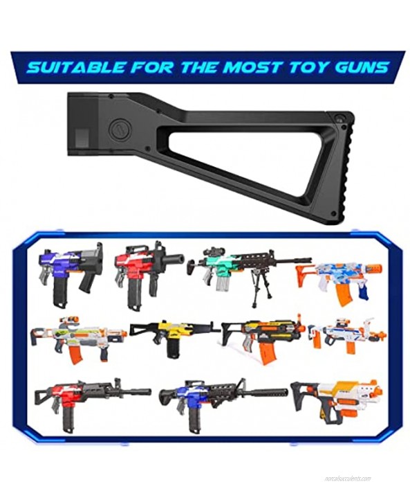 SnowCinda Toy Gun Stock for Nerf N-Strike Elite and Nerf Modulus Attachments ABS Plastic Shoulder Stock Accessories Compatible with Nerf Blaster Black
