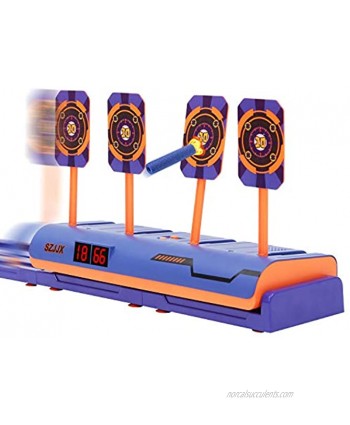 SZJJX Moving Shooting Targets for Nerf Guns Electronic Scoring Auto Reset 4 Digital Running Targets with Rechargeable Battery Shooting Games Kids Toys Gifts for 5 6 7 8 9 10 11 12 Year Old Boys