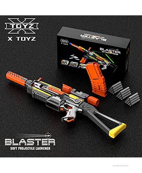 XTOYZ Automatic Foam Darts Blaster Electric Shooting Toy Guns Compatible with Nerf Guns Foam Darts Motorized Blaster with 30 Darts 7 Modes Burst Toy Guns for Boys Aged 6+ Kids