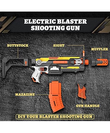 XTOYZ Motorized Blaster Toy Gun Automatic Foam Darts Blaster Shooting Toy Guns with 30 Darts Compatible with Nerf Guns DIY Assembled Toy Gun Set for 6+ Age Kids Multi-Style Game for Boys & Girls