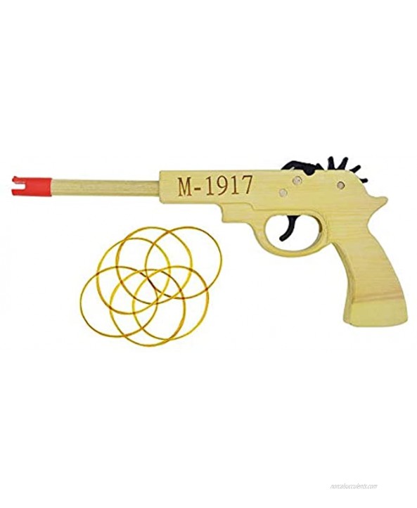 Z-ONE Wood Rubber Band Gun Outdoor Wooden Toy Easy Load with 100 Rubber Bands 12.5 Inches Length