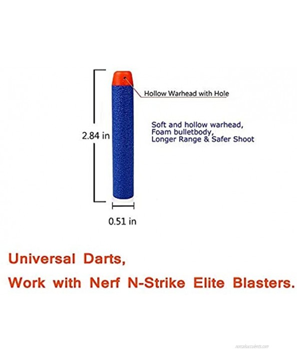 AMOSTING 100PCS Blue Refill Darts + 200Pcs White Refill Darts for Nerf N Strike Elite